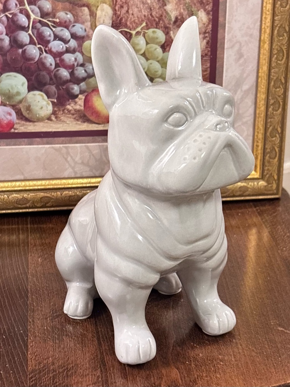 🐾 French Bulldog Ceramic Figurine — Glossy White Decor Piece